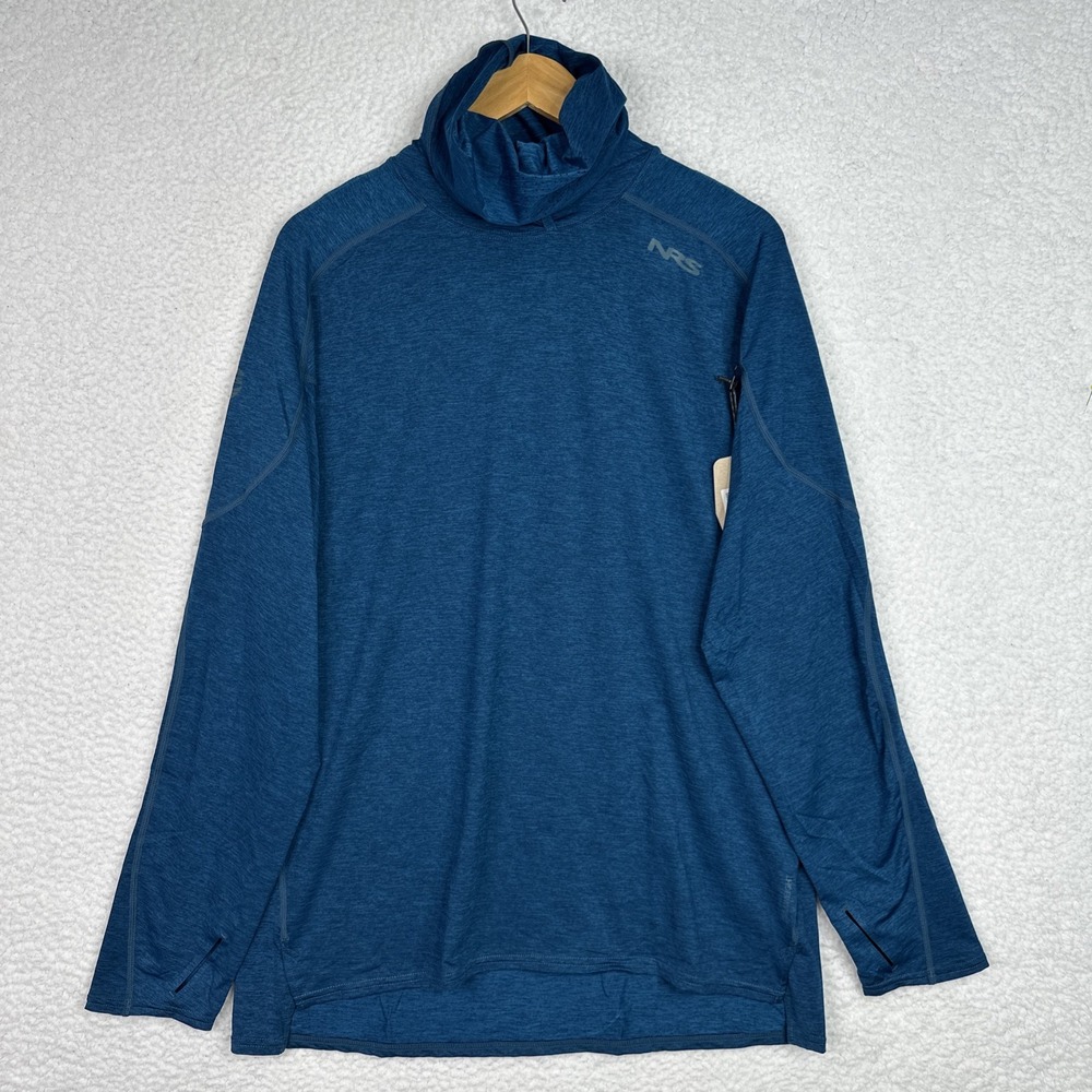 NWT NRS Silkweight Varial Sun Hoodie Neck Gaiter UPF 50+ Men's M Blue Fishing